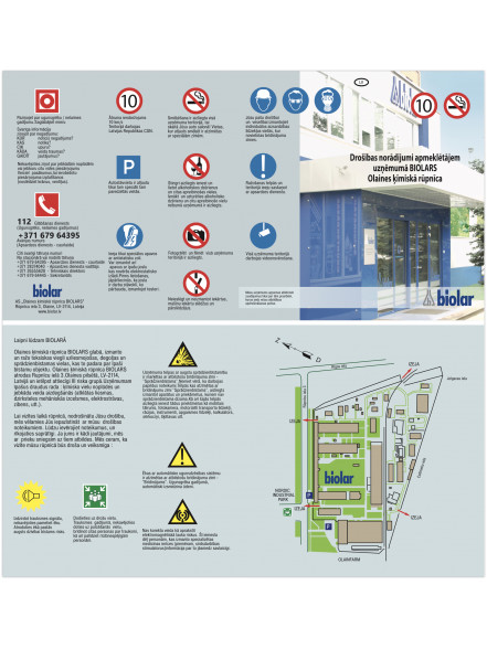 Drošības norādījumi apmeklētājem uzņēmumā BIOLARS
